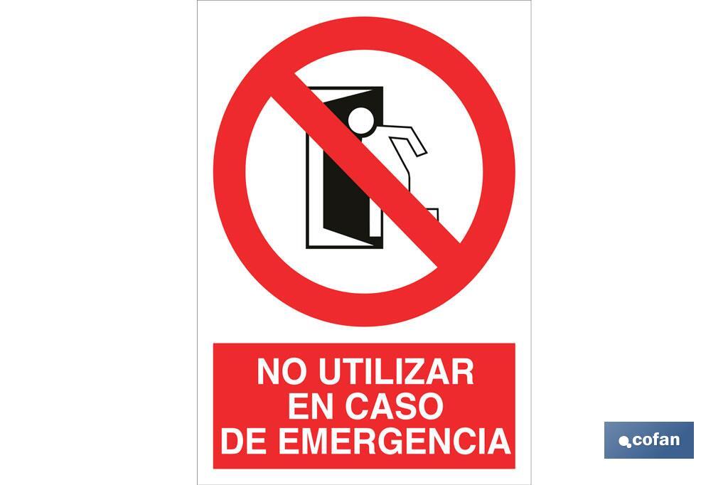 No utilizar en caso de emergencia - Cofan