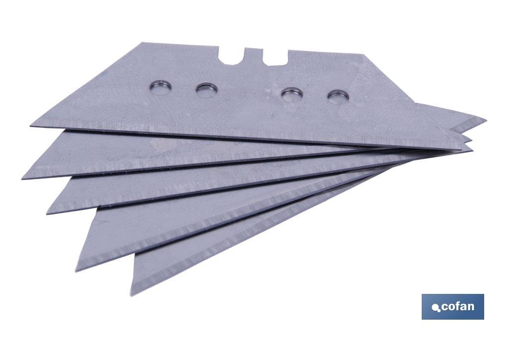 Pack of 5 utility knife blades | Trapezoidal blades | Blade size: 60mm - Cofan