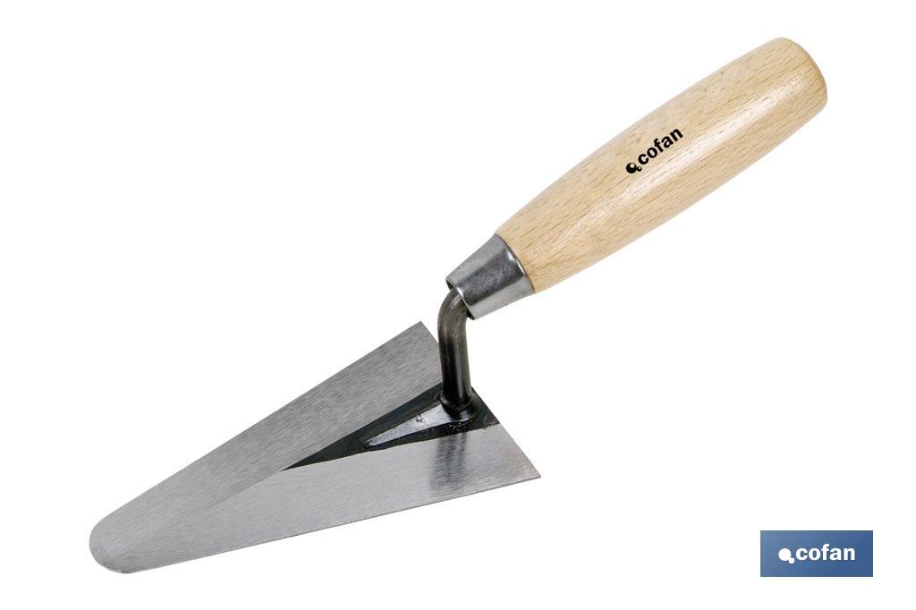 Round tip trowel | Length: 130mm | Suitable for construction industry | Wooden handle - Cofan