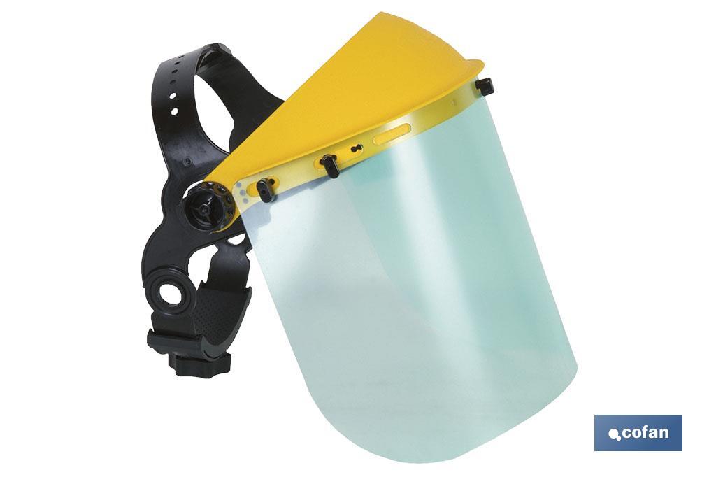 Safety face shield | Flip-up visor | Manually adjustable | EN 166/EN 1731 - Cofan