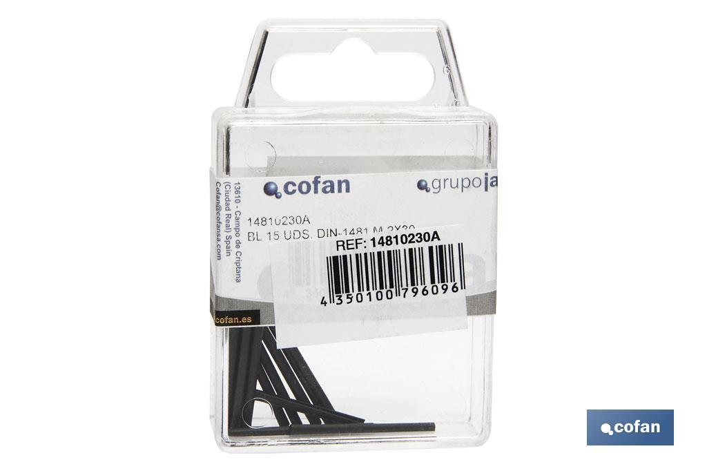 Elastic pins DIN-1481 Standard Blister - Cofan