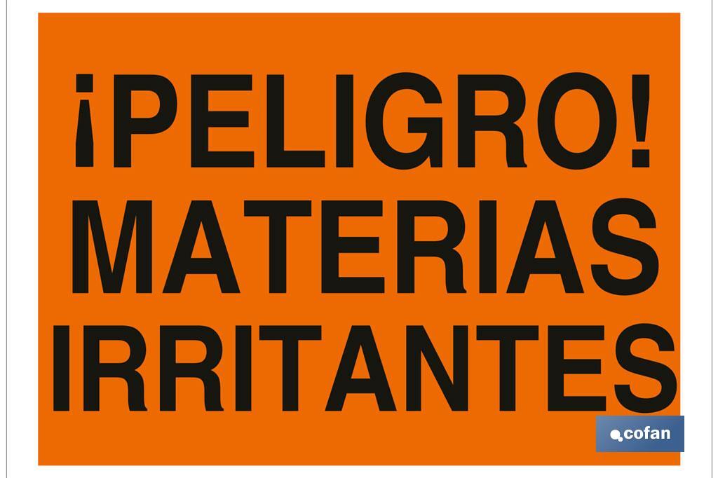 !Perigo! Materiais irritantes - Cofan