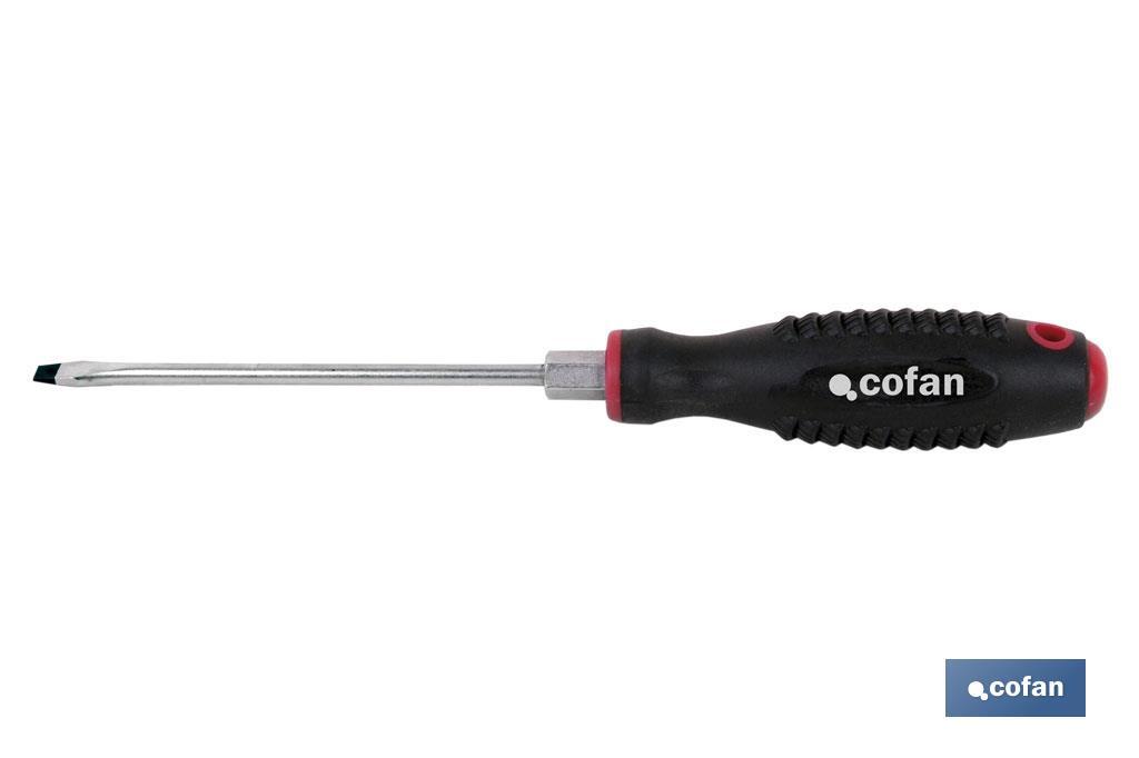 Cacciavite a taglio per meccanici con esagono nel gambo | Modello Confort Plus | Impronta da SL 5,5 mm a SL 8 mm - Cofan