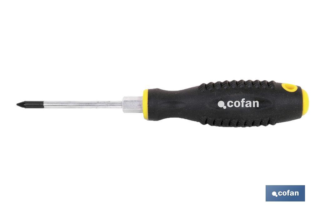 Pozidriv screwdriver with hexagonal ferrule | Confort Plus Model | Available tip from PZ1 to PZ3 - Cofan