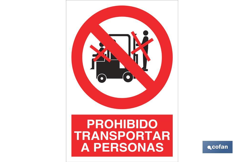Proibido Transporte de pessoas - Cofan