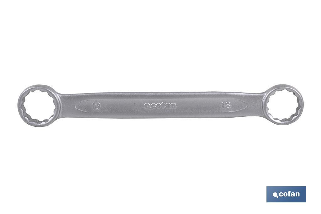 Double ring spanner | Size from 6-7 to 30-32 | Polished steel - Cofan