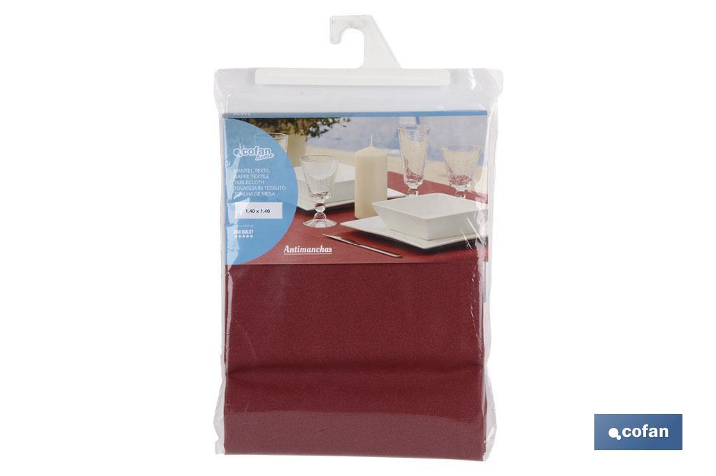 Resin-coated tablecloth | Available in different sizes | Colour: Maroon - Cofan