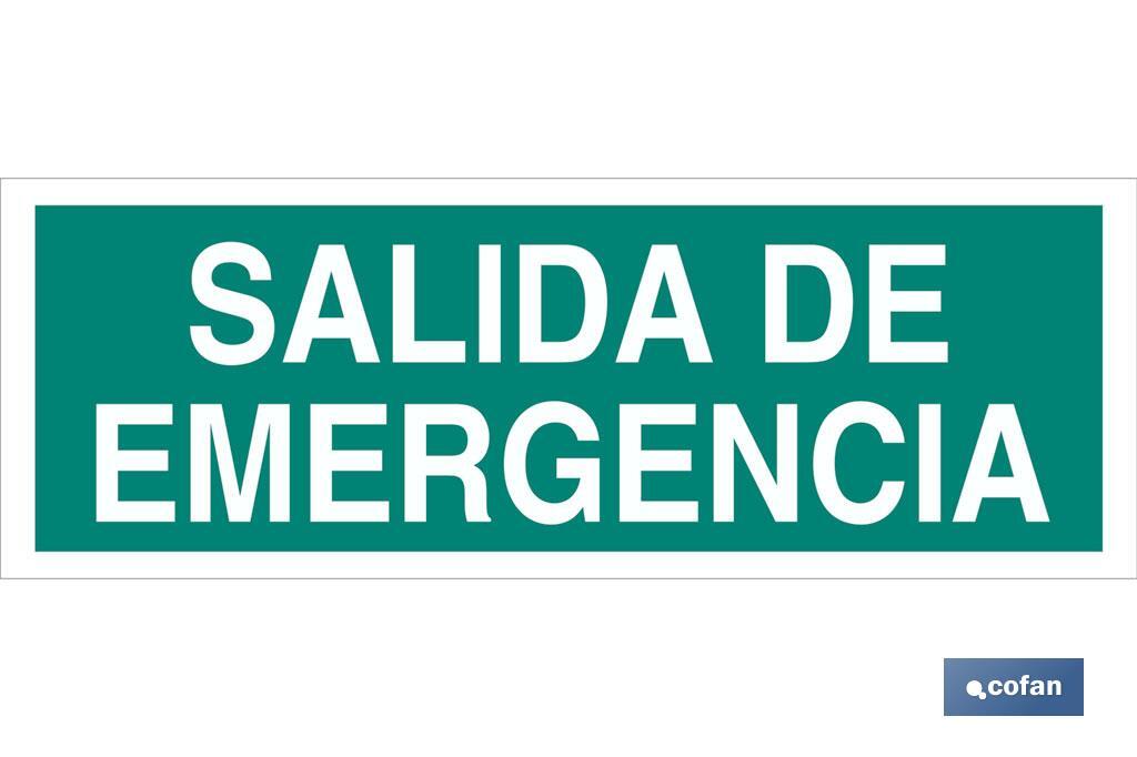 Salida de Emergencia Texto - Cofan