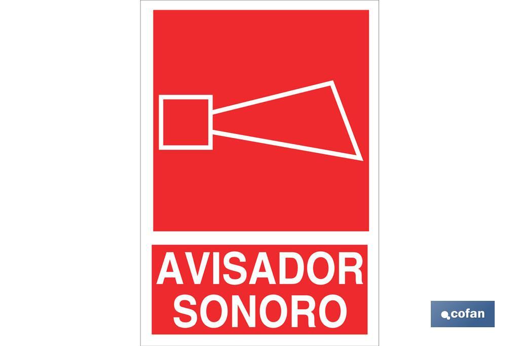 Señal Avisador sonoro Pictograma + Texto - Cofan