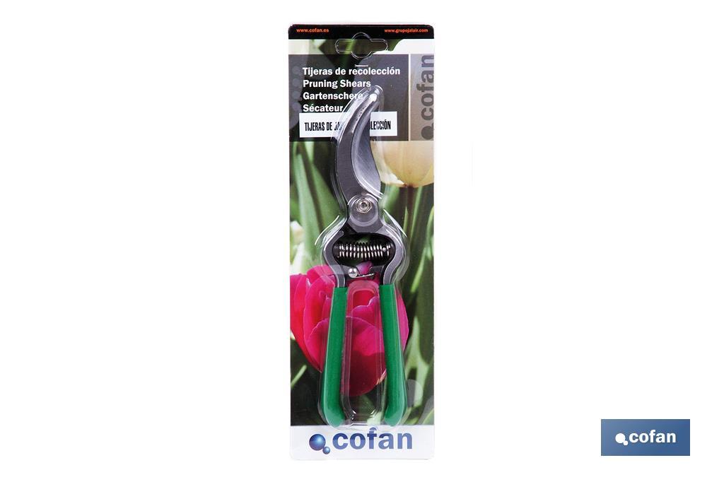 Single hand pruning shears | With forged and non-slip vinyl-coated handles - Cofan