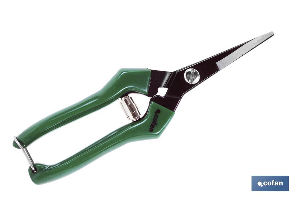 Harvest shears with straight tip and total length of 205mm | Special for gardening works - Cofan