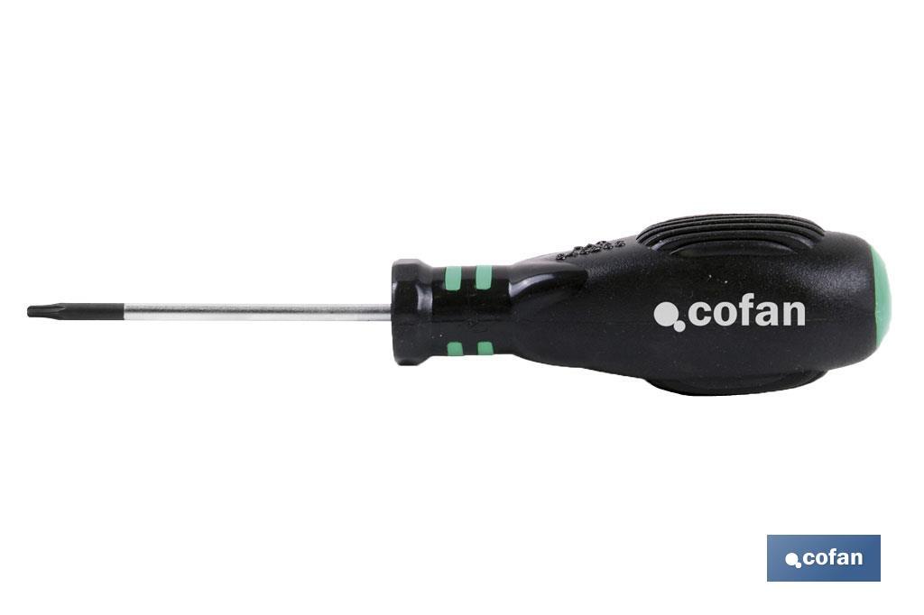 Destornillador Torx | Con placa trasera de golpeo | Con huella desde Torx-8 hasta Torx-40 - Cofan