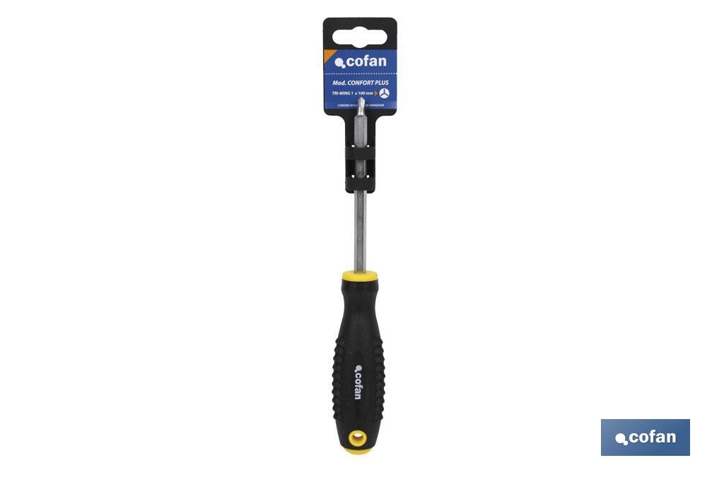 Tri-Wing screwdriver | Confort Plus Model | Available tip from TW1 to TW4 - Cofan