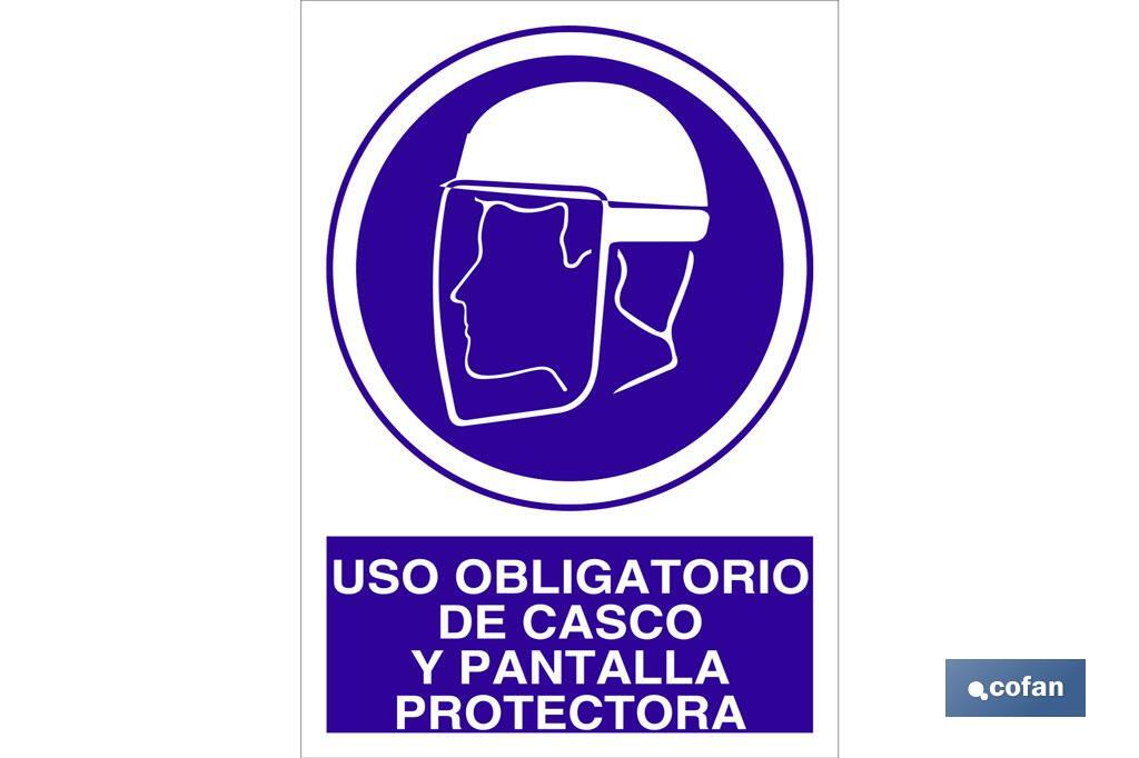 Uso obligatorio de casco y pantalla protectora - Cofan