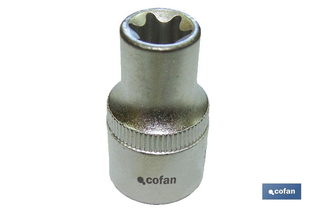 Chiavi a bussola Torx femmina da 1/4'' | Realizzate in acciaio al cromo vanadio | Dimensioni: E-11 - Cofan