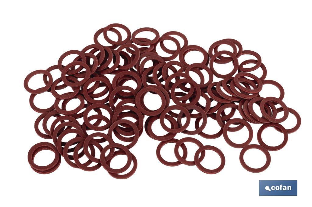 Red fibre washer | Available in different sizes | Insulating and sealing washers - Cofan