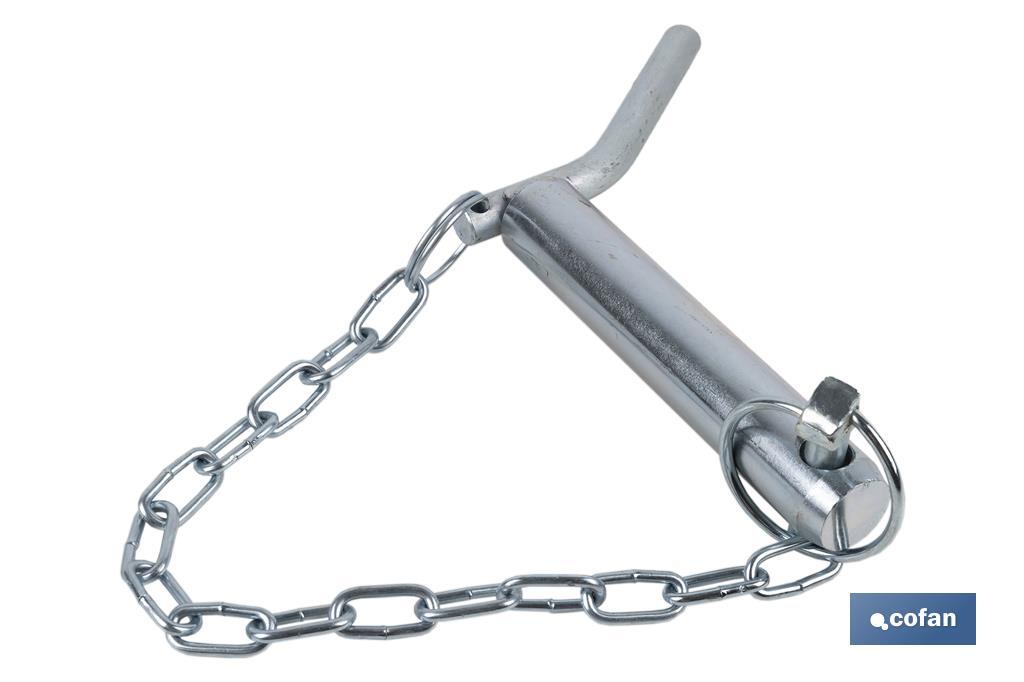 Bent handle hitch pin with chain | Fastener for agricultural machinery - Cofan