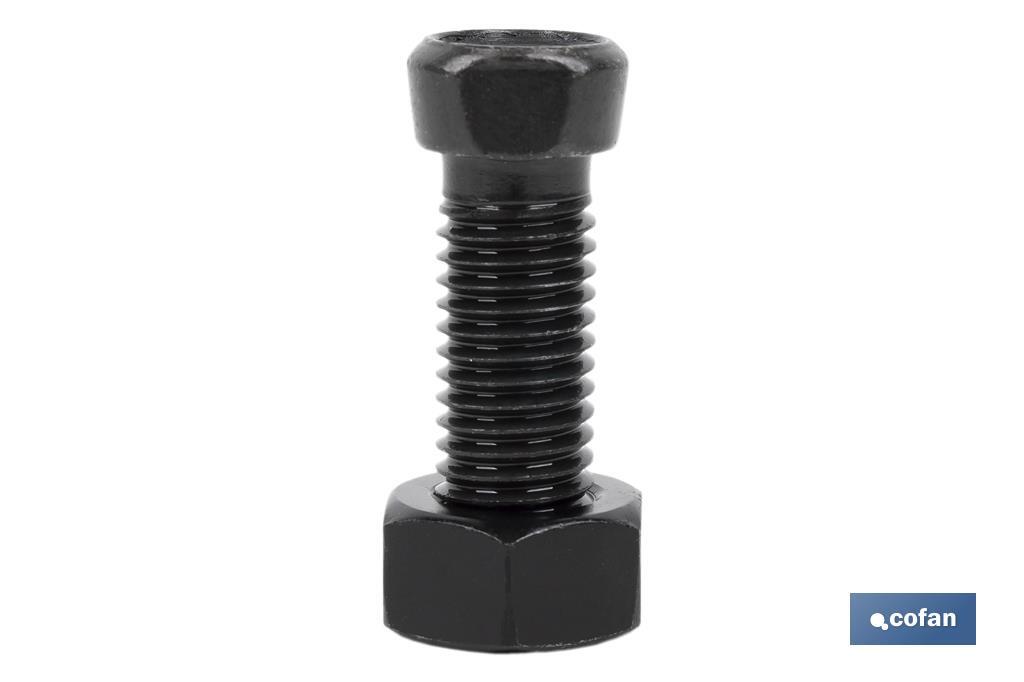 Tornillo de arado de cabeza cónica | Tuerca hexagonal DIN 934 incluida | Clase 12.9 | Disponible en diferentes medidas - Cofan