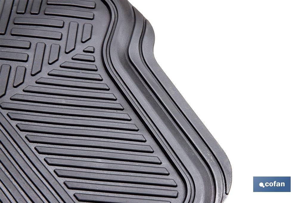 Alfombrillas de PVC universales para coche | Set de 4 alfombras | Antideslizantes y ajustables - Cofan