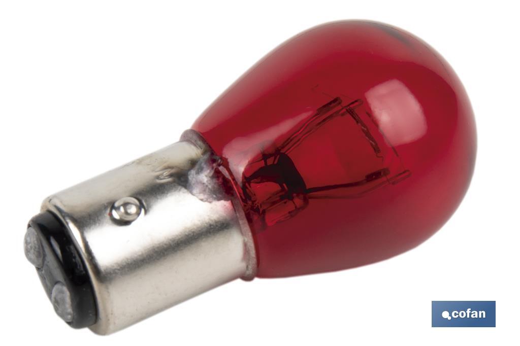 Lampe à 2 ergots centrés de 12 V | Douille de type BAY15d | Ampoule P21/5W | Plusieurs couleurs - Cofan