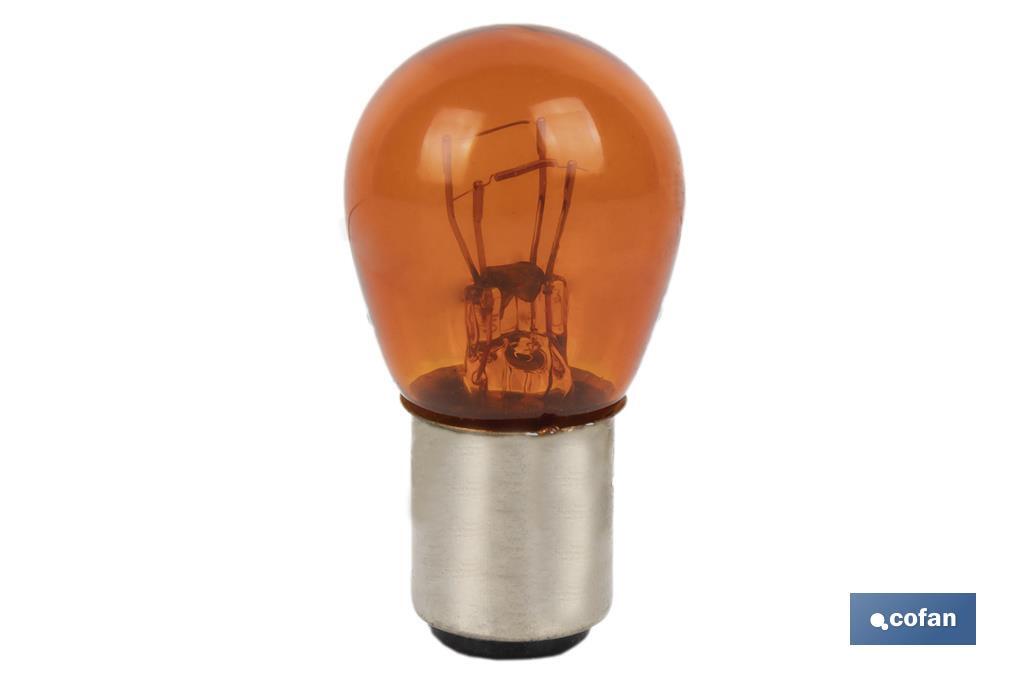 Lampe à 2 ergots centrés de 12 V | Douille de type BAY15d | Ampoule P21/5W | Plusieurs couleurs - Cofan