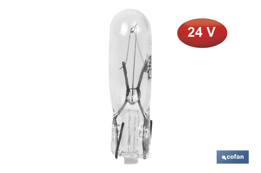 Lámpara sin casquillo W1,2 - T5 (W2X4,6d) 24 V - Cofan