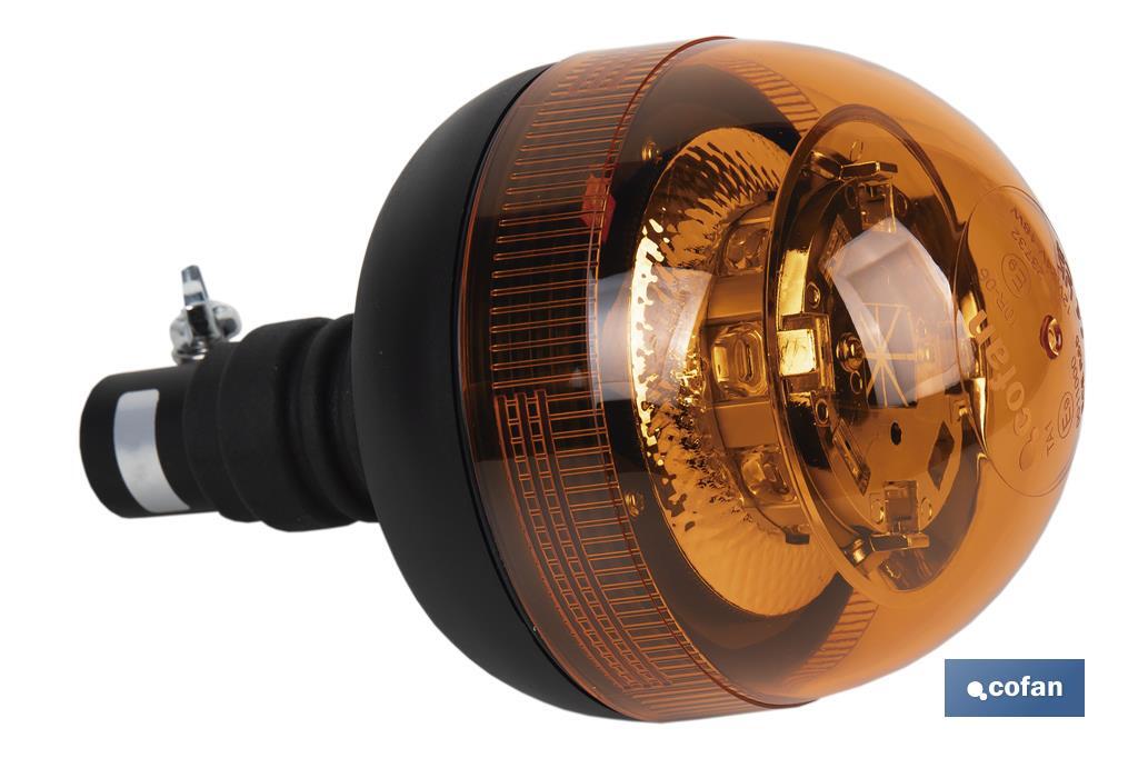 Orange flashing beacon | ECE R65 Certification | For 12/24V flexible stand | IP rating: IP66 - Cofan