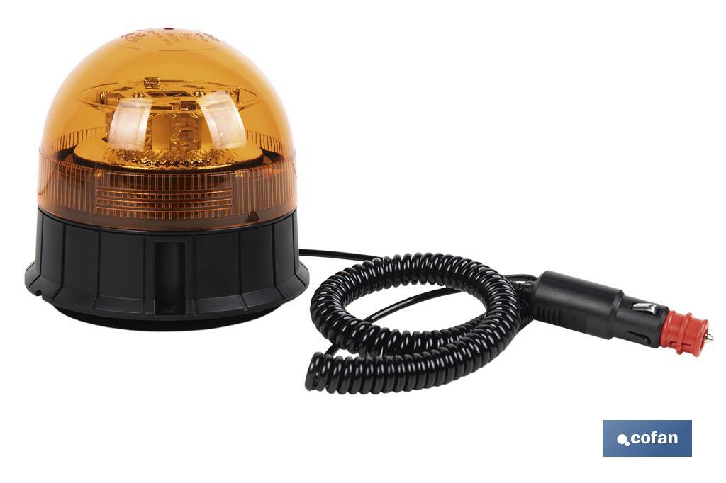 Orange flashing rotating light | ECE R65 Certification | For 12/24V stand with magnet and screw | IP rating: IP66 - Cofan