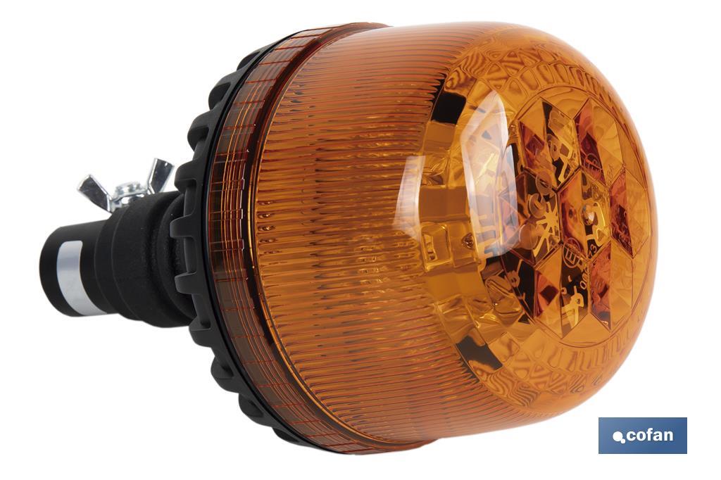 Lumière stationnaire clignotante Led orange Classe 1 | ECE R65 | Pour support flexible 12/24 V | Indice de protection IP66 - Cofan