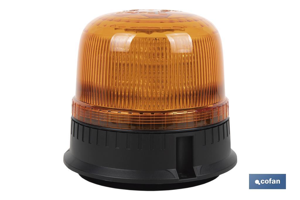 Pirilampo luz led intermitente laranja | Classe 1 | Homologação ECE R65 | Para suporte com íman ou com parafuso 12/24 V | Classificação de proteção IP: IP66 - Cofan