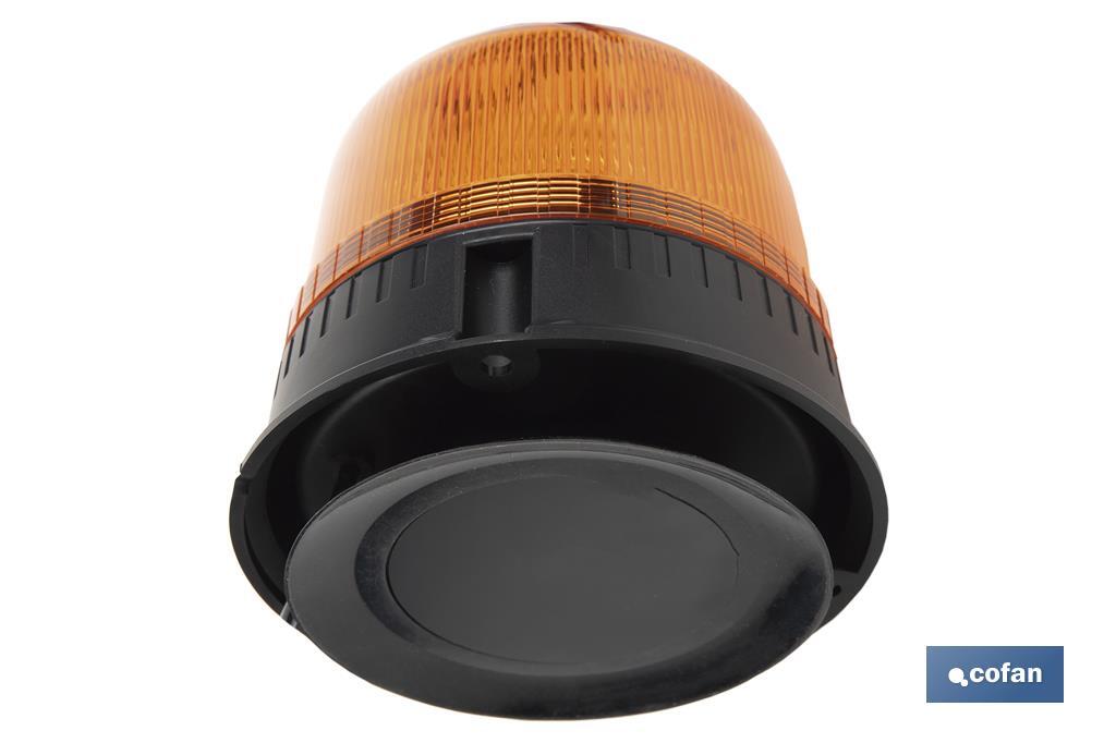 Pirilampo luz led intermitente laranja | Classe 1 | Homologação ECE R65 | Para suporte com íman ou com parafuso 12/24 V | Classificação de proteção IP: IP66 - Cofan