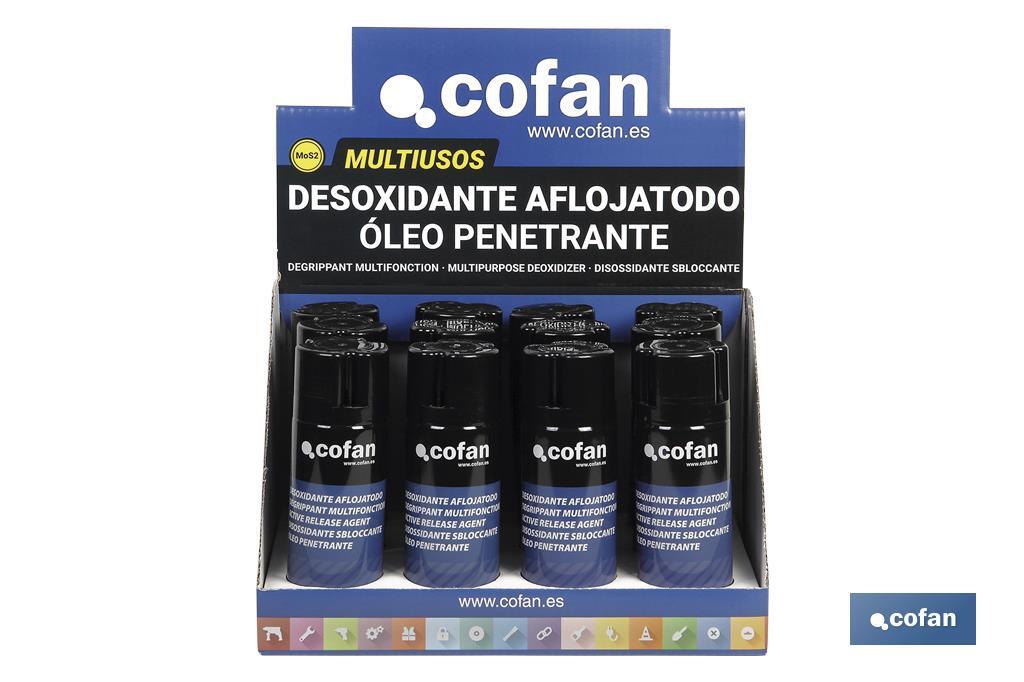 Penetrating oil display stand | Multipurpose lubricant | High water-repellent power | Eliminates residual elements - Cofan