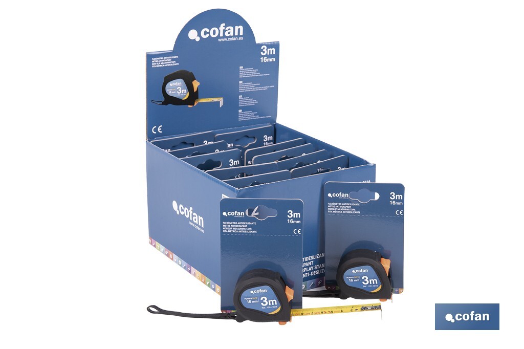 Expositor para flexómetros antideslizantes de Cofan | Incluyen los flexómetros | Varias medidas y capacidades - Cofan