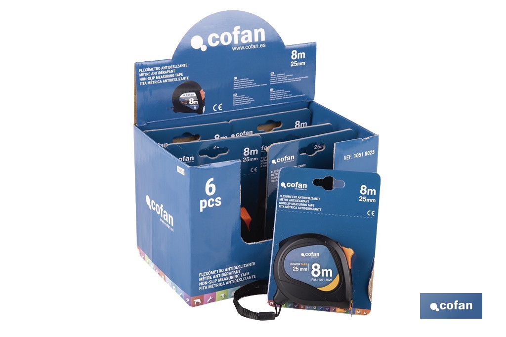 Expositor para flexómetros antideslizantes de Cofan | Incluyen los flexómetros | Varias medidas y capacidades - Cofan