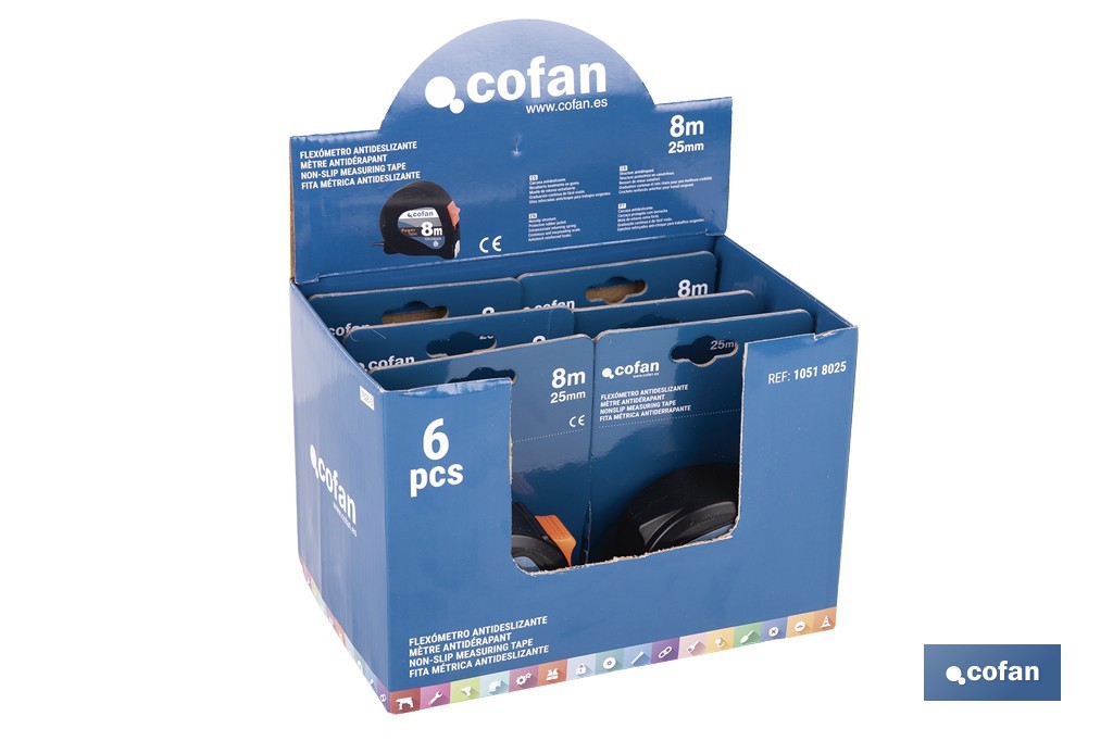 Expositor para flexómetros antideslizantes de Cofan | Incluyen los flexómetros | Varias medidas y capacidades - Cofan