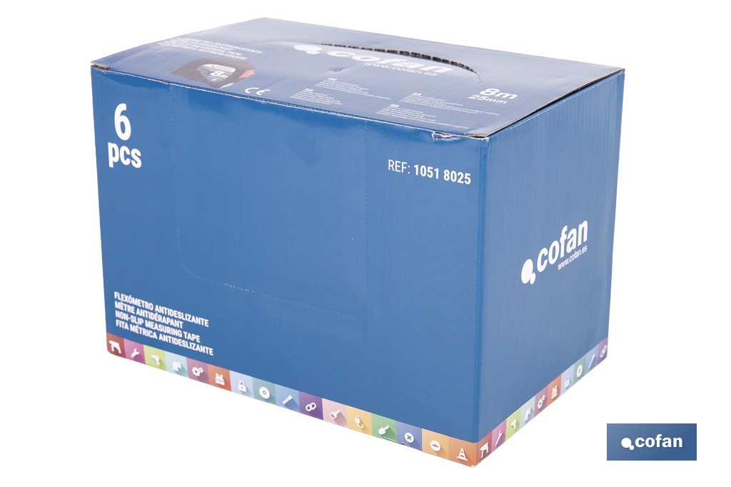 Expositor para flexómetros antideslizantes de Cofan | Incluyen los flexómetros | Varias medidas y capacidades - Cofan