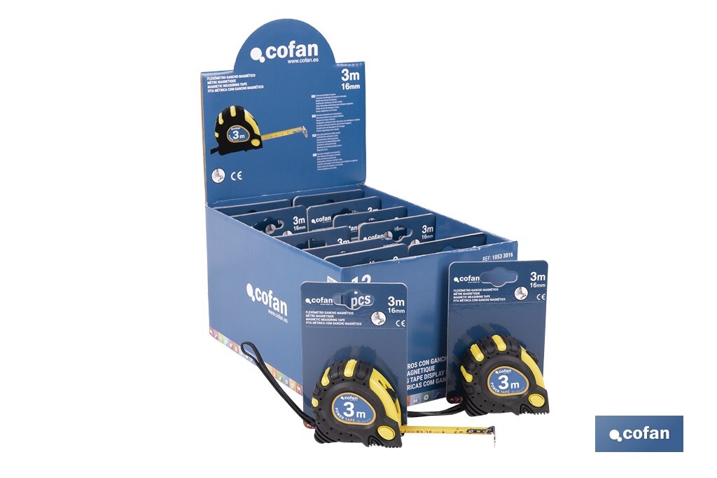 Expositor para flexómetros magnéticos de Cofan | Incluyen los flexómetros | Varias medidas y capacidades - Cofan