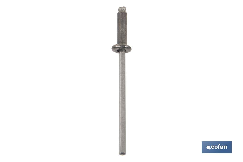 Stainless steel A-2 rivets with dome head - Cofan