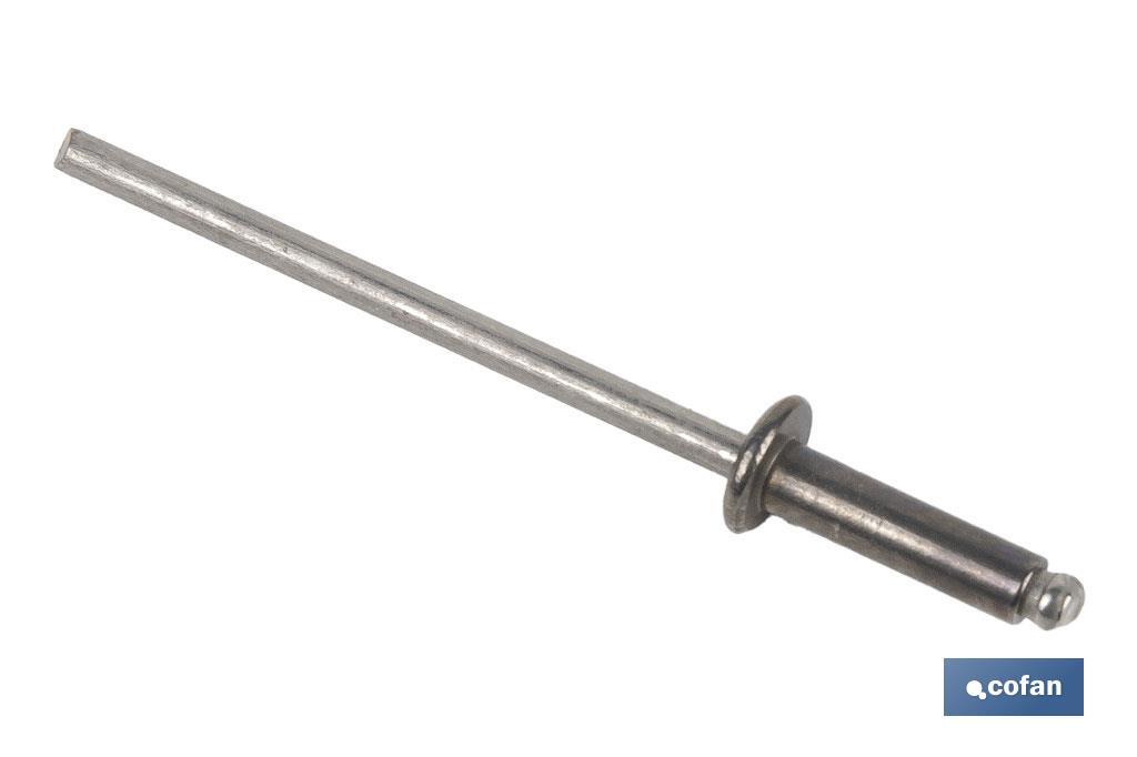 Stainless steel A-2 rivets with dome head - Cofan