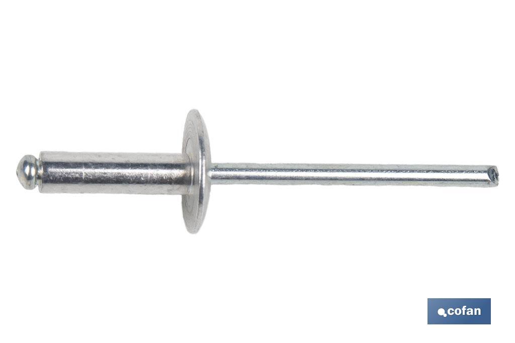 Standard aluminium rivets with wide head - Cofan