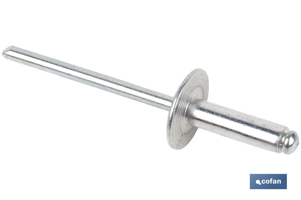 Rivets alu levre large - Cofan