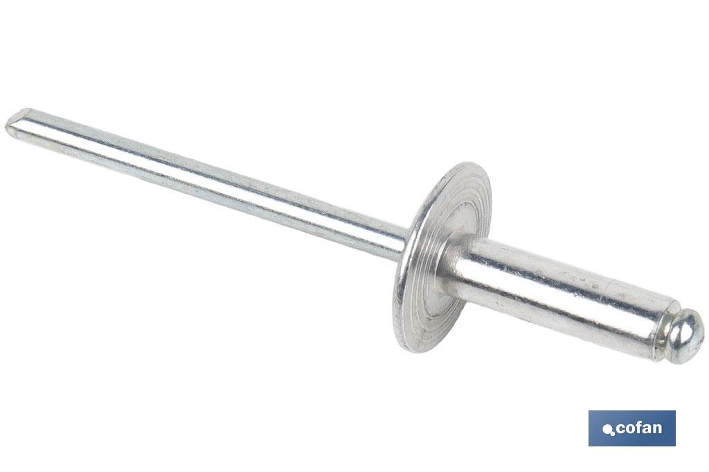 Standard aluminium rivets with wide head - Cofan