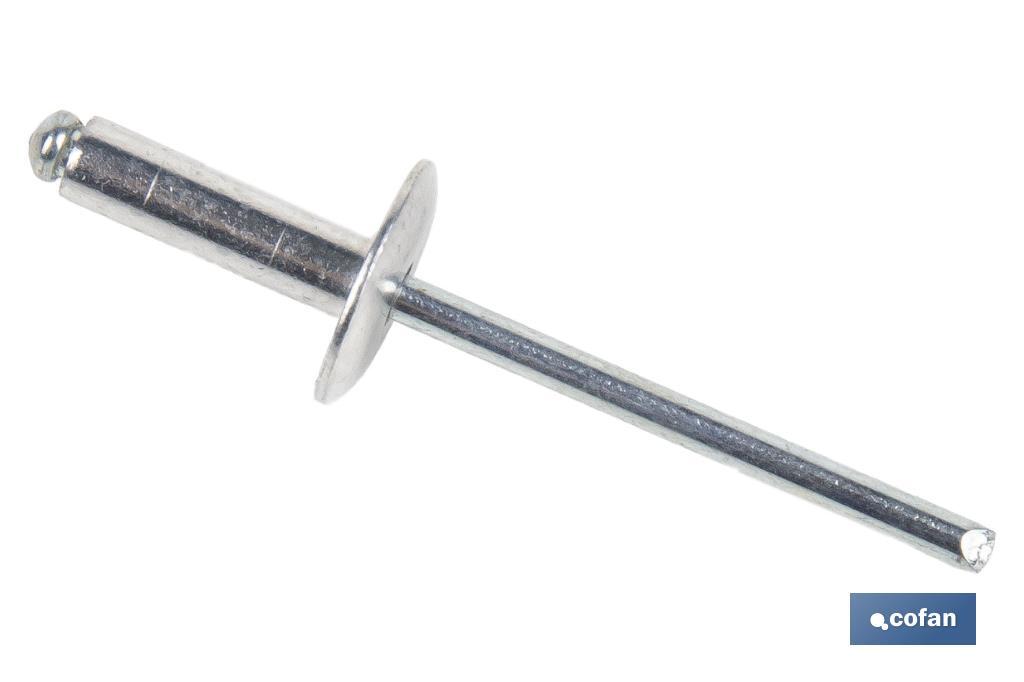 Standard aluminium rivets with wide head - Cofan