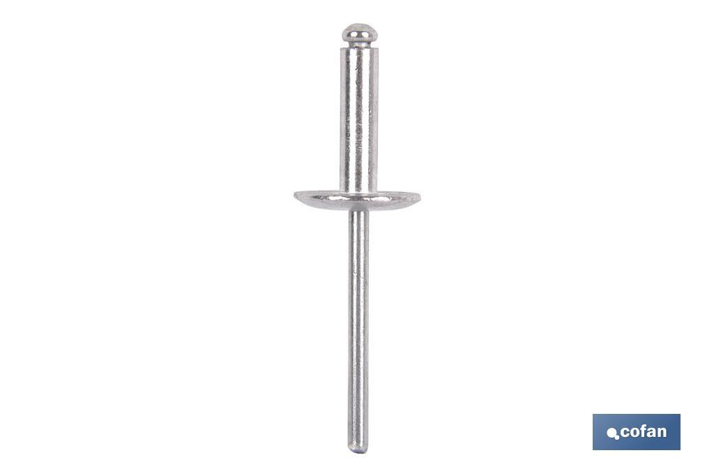 Rivets alu levre large - Cofan