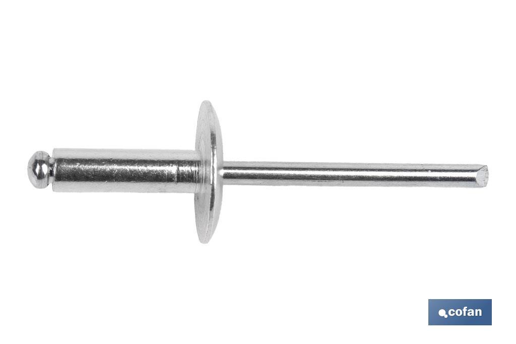 Standard aluminium rivets with wide head - Cofan