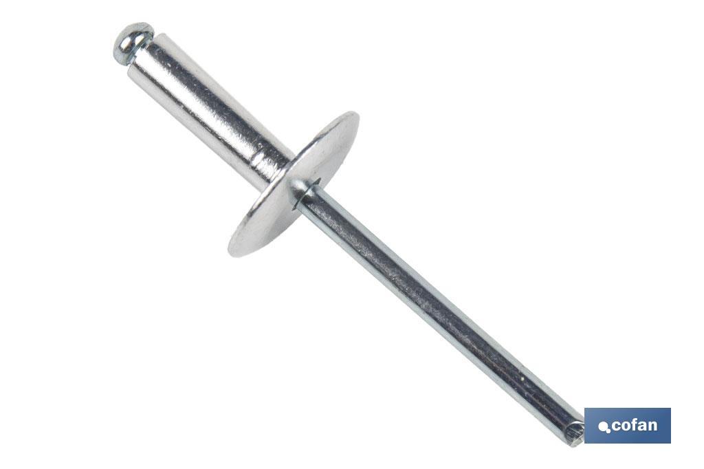 Standard aluminium rivets with wide head - Cofan