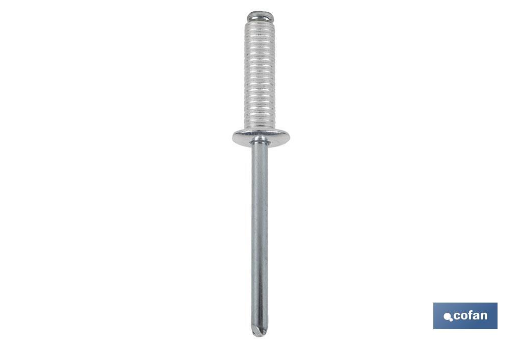 Slotted aluminium rivets with dome head - Cofan