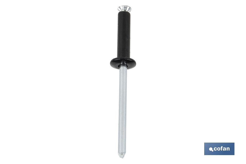 Rivets alu fleur noir - Cofan