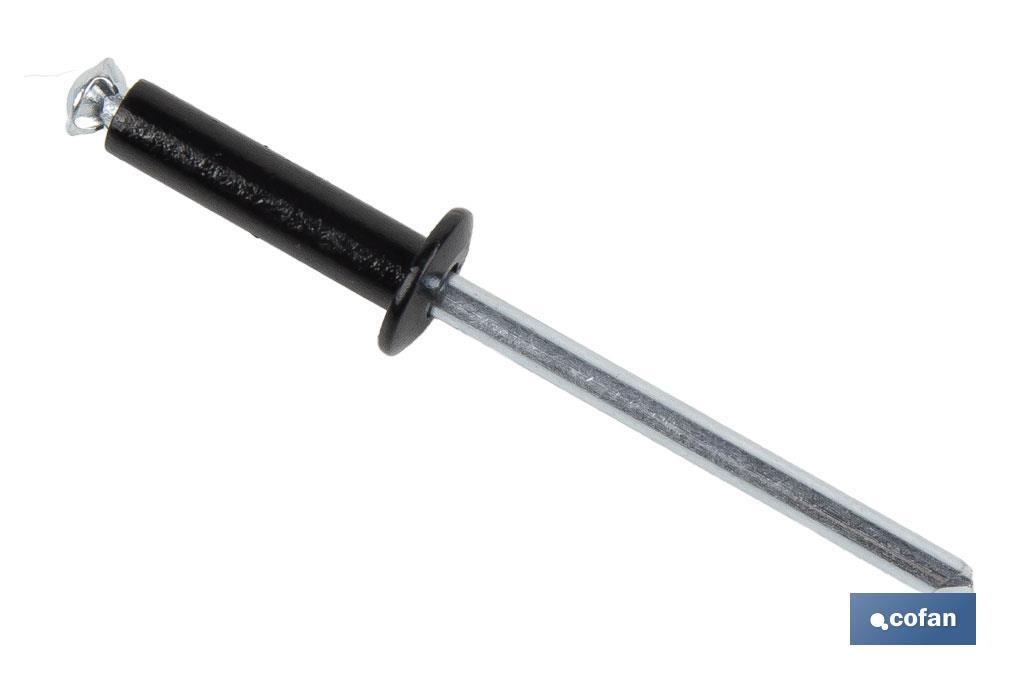Rivets alu fleur noir - Cofan