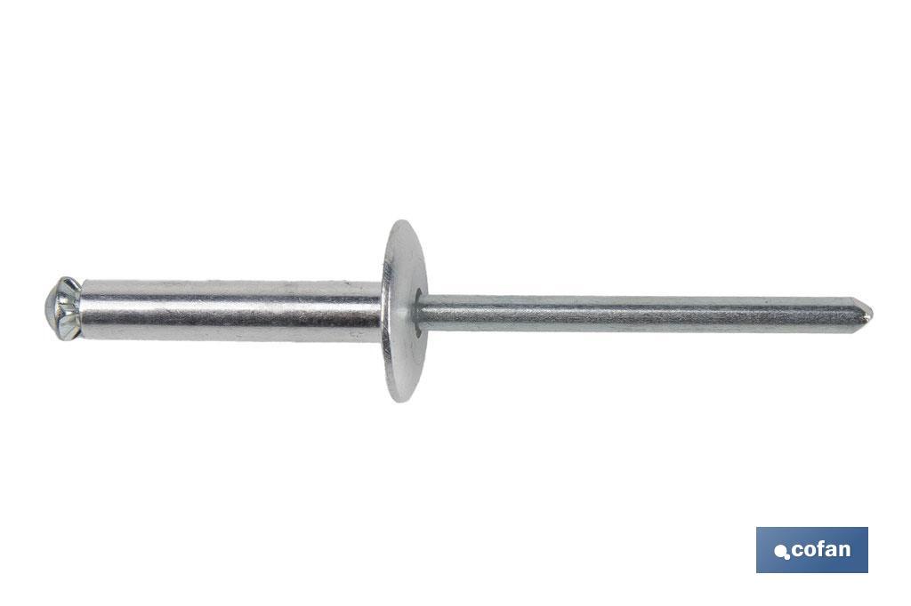 Rivets alu fleur levre large - Cofan